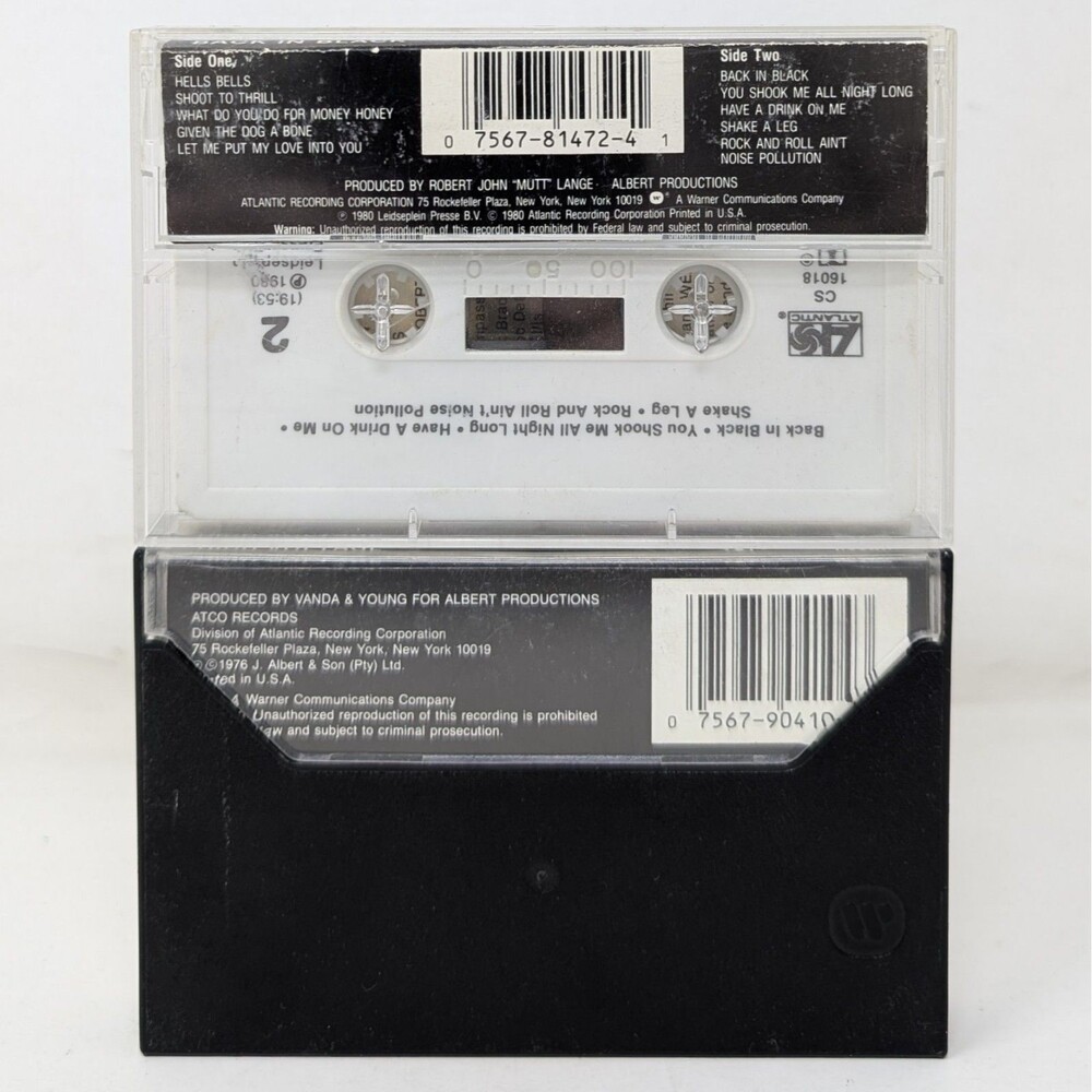 Vintage AC/DC Cassette Tape Lot High Voltage 1976 And Back In Black 1980 - Picture 2 of 7